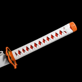 The Rengoku Kyojuro Handmade Katana Pattern Steel From Demon Slayer