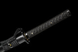 The Kogetsu seiken Handmade Katana Clay Tempered T10 Steel Unokubi-Zukuri