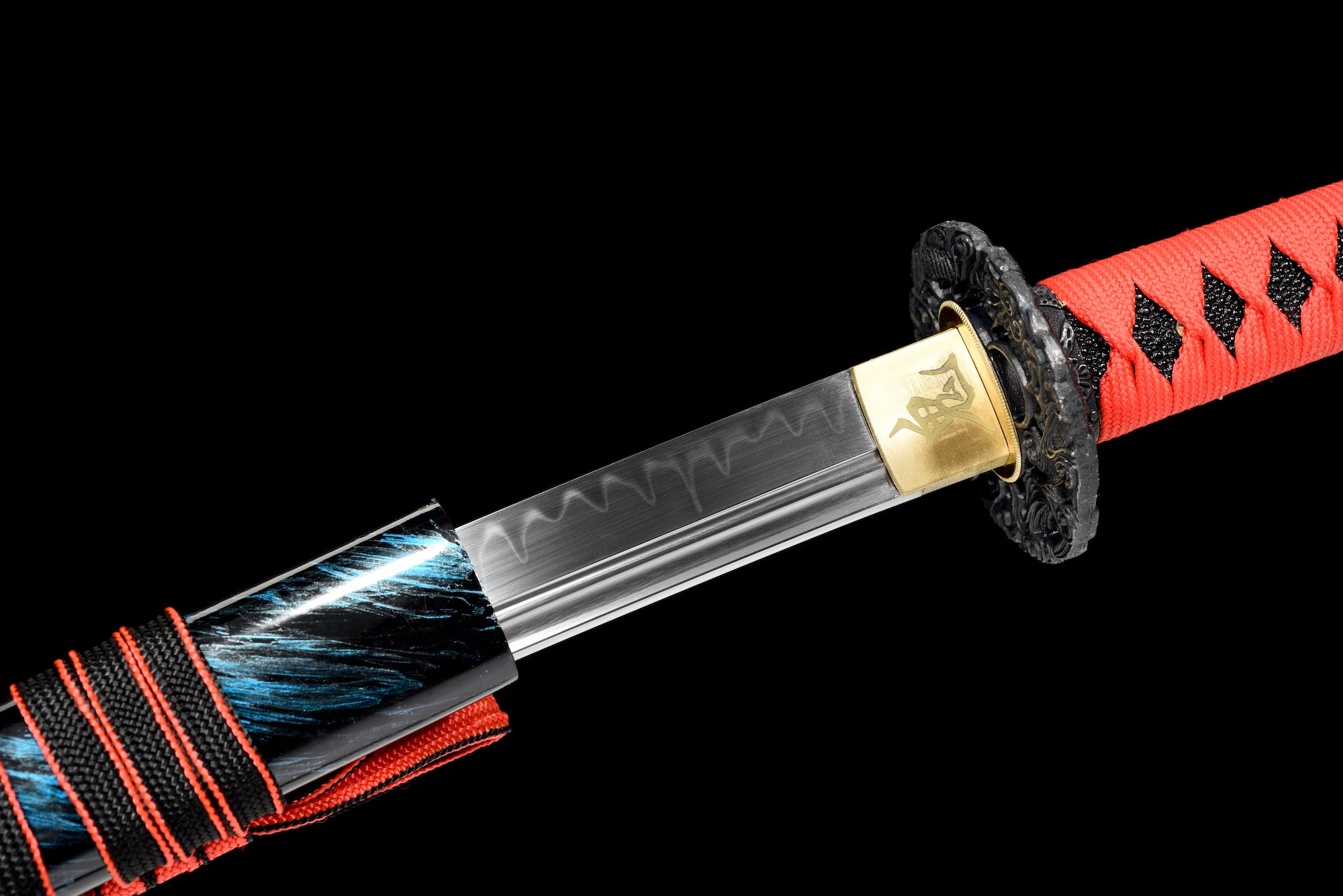 The Goafindo Handmade Katana Clay Tempered T10 Steel Unokubi-Zukuri