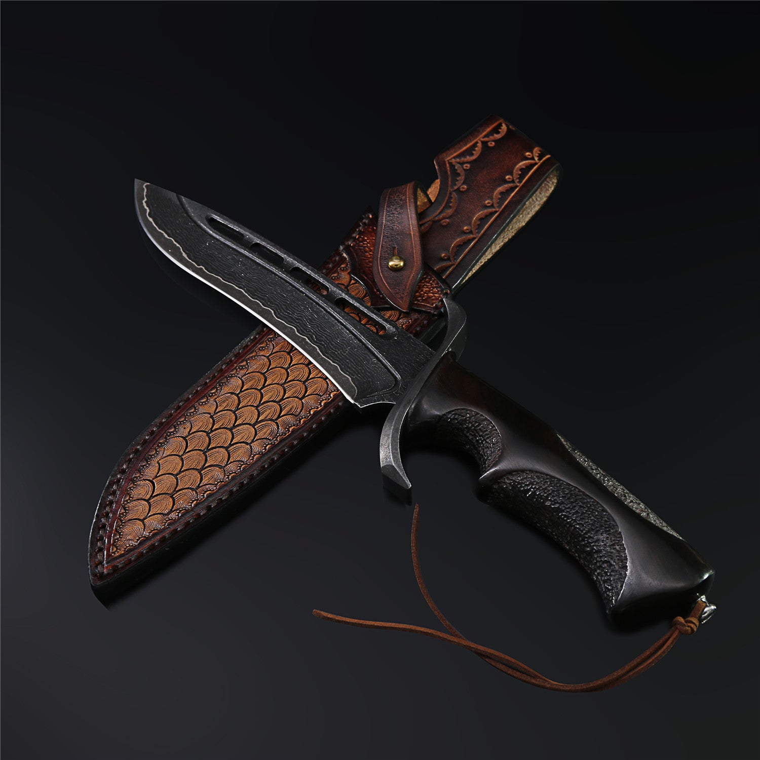 The Darkness Reaper Damascus Steel Fixed Blade