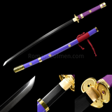 Enma Zoro Katana One Piece T10 Steel Black blade