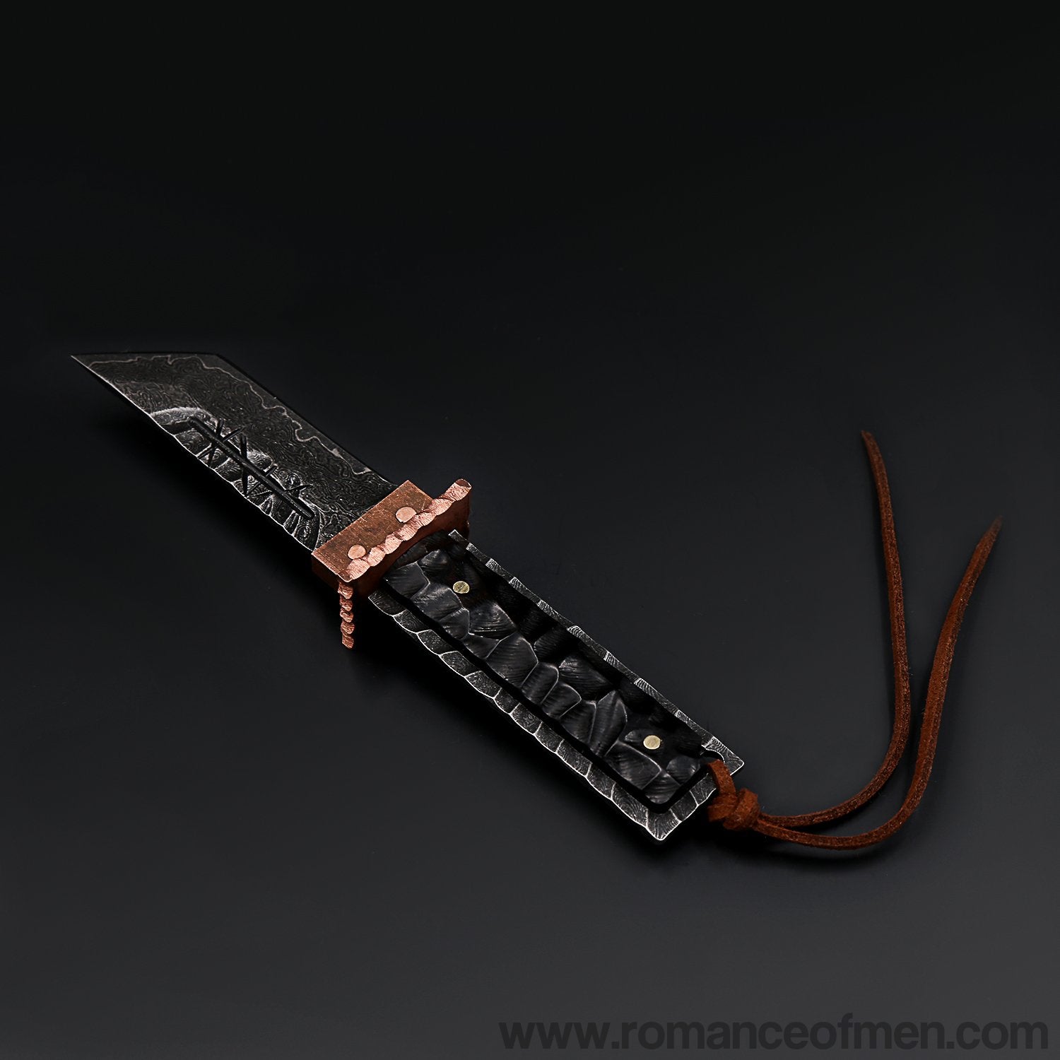 The Prajna Warrior Damascus steel pocket knife-Romance of Men