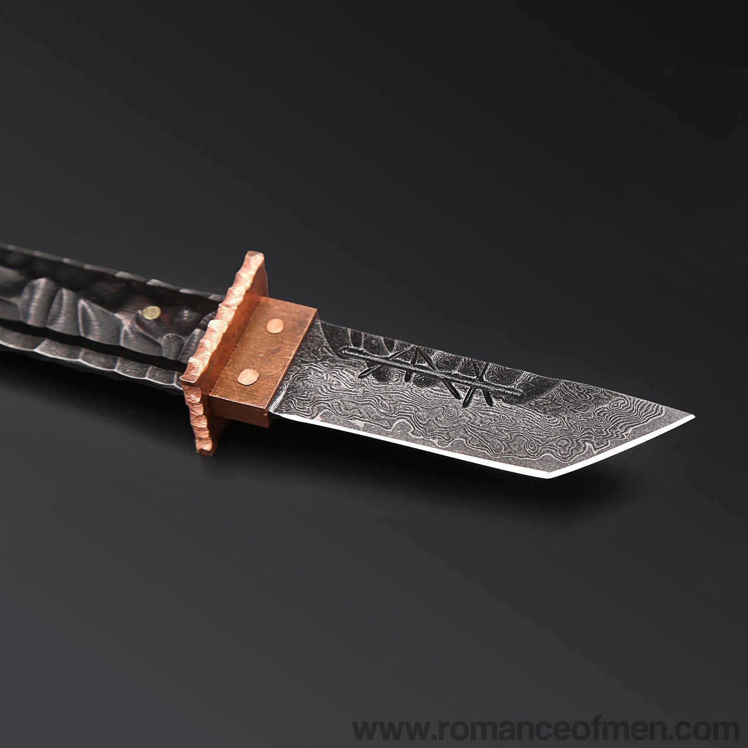 The Prajna Warrior Damascus steel pocket knife-Romance of Men