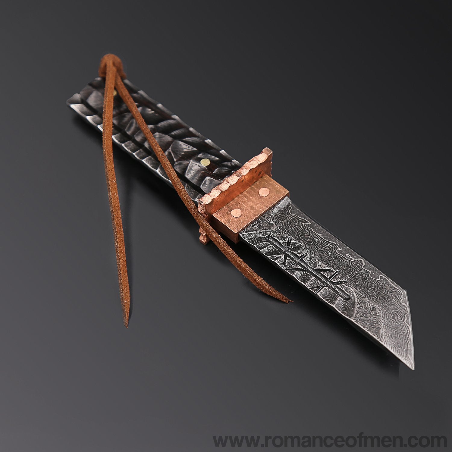 The Prajna Warrior Damascus steel pocket knife-Romance of Men