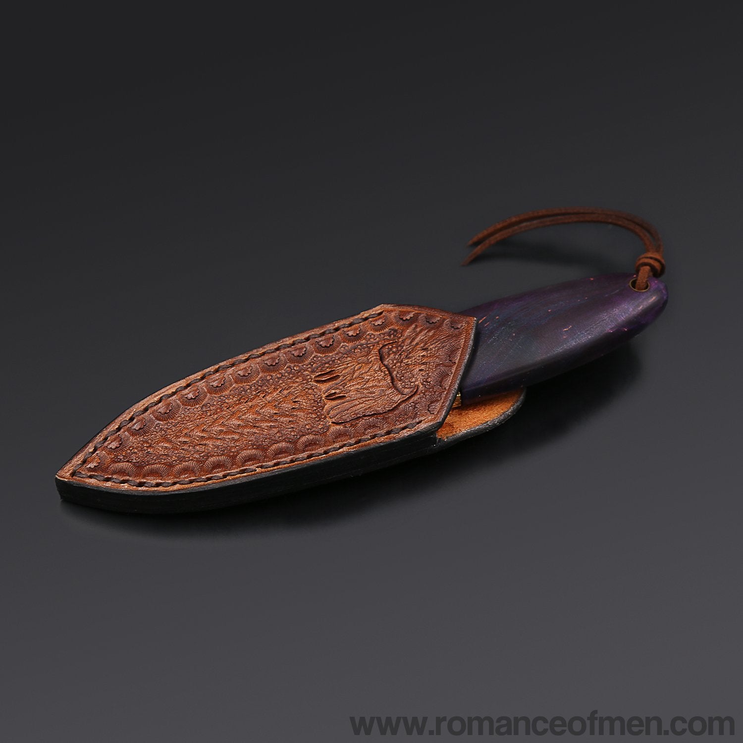 The phantom Olive Damascus steel pocket knife-Romance of Men
