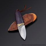 The phantom Olive Damascus steel pocket knife-Romance of Men