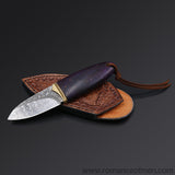 The phantom Olive Damascus steel pocket knife-Romance of Men