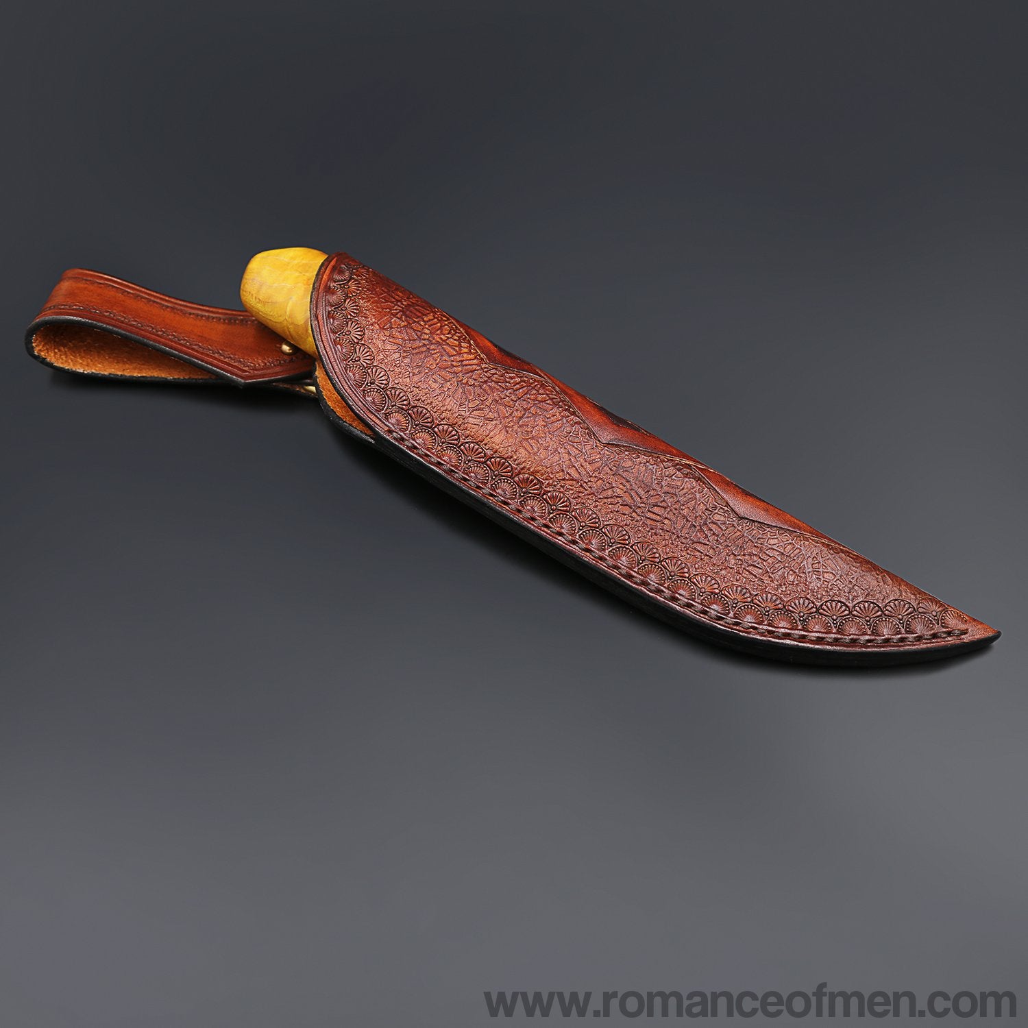 The Roland Warrior Damascus steel fixed blade-Romance of Men