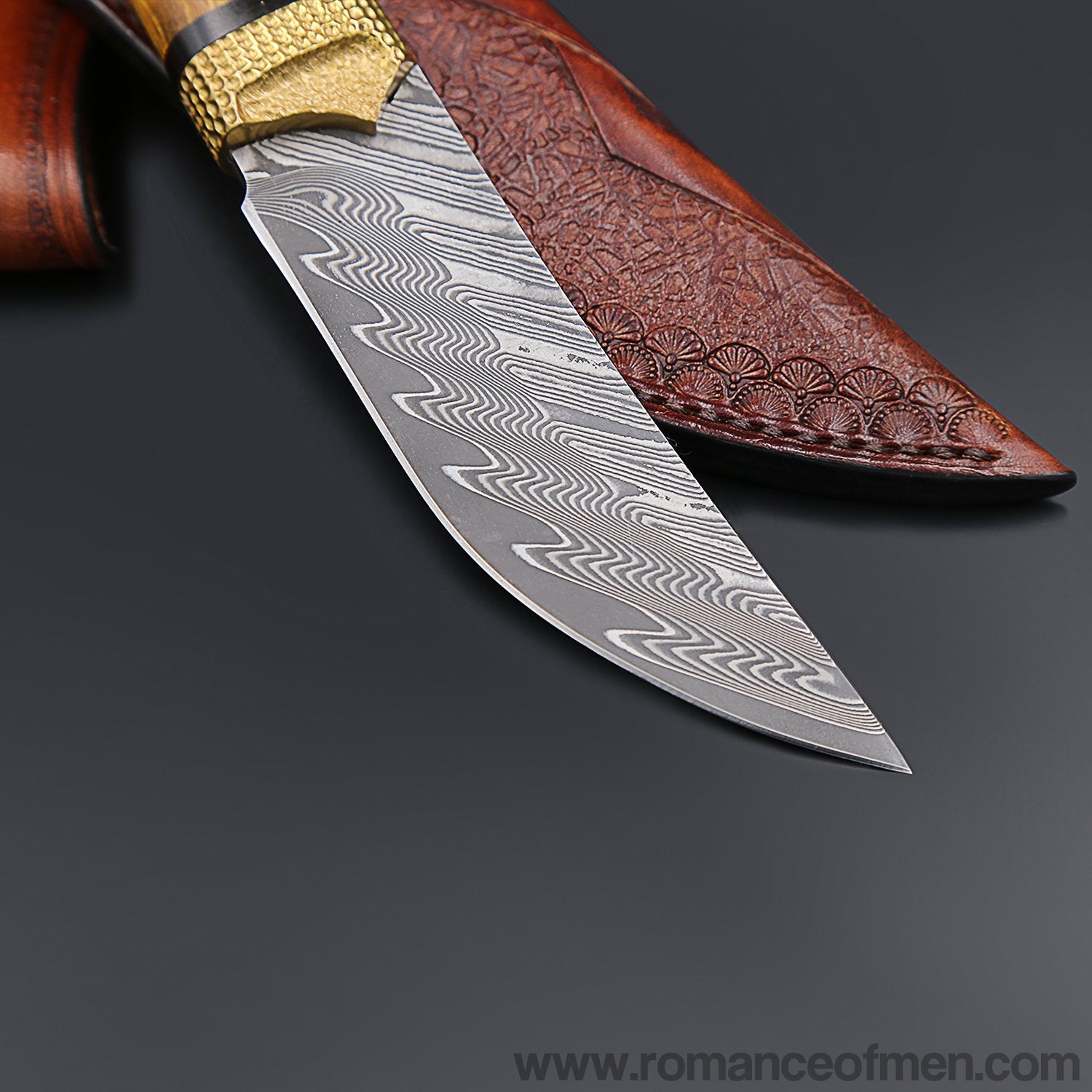 The Roland Warrior Damascus steel fixed blade-Romance of Men
