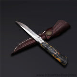 The Suzaku Damascus Steel Knife Fixed Blade-Romance of Men
