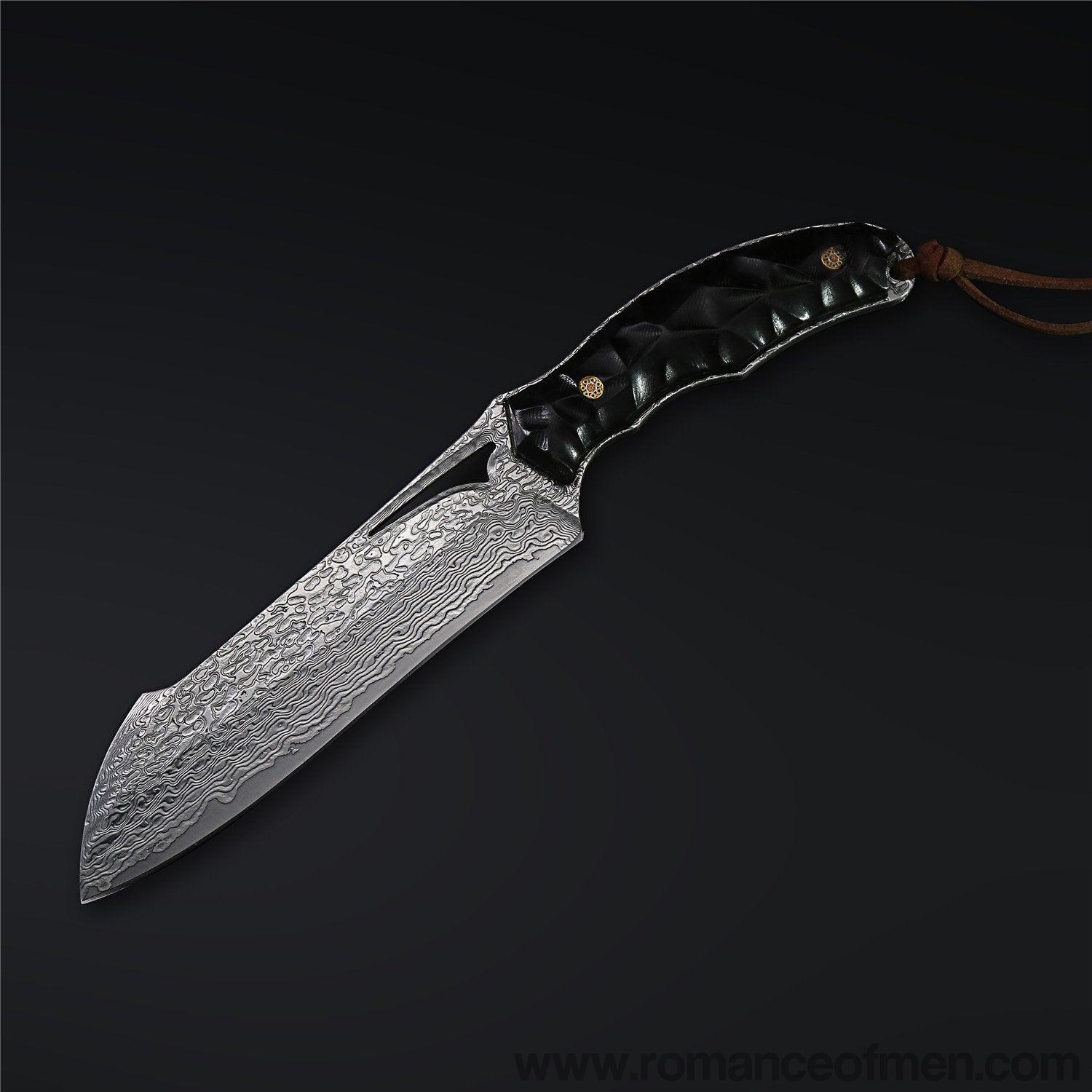 The Soul Hunter Damascus Steel Hunting Knife Fixed Blade-Romance of Men