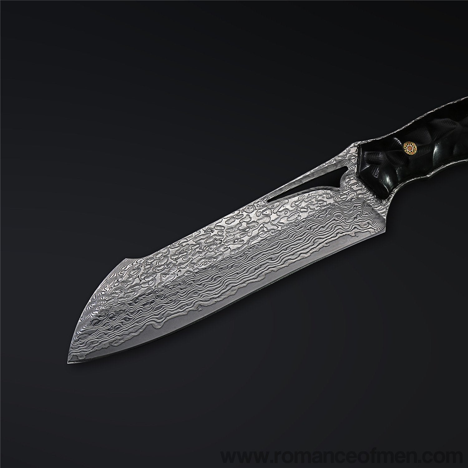The Soul Hunter Damascus Steel Hunting Knife Fixed Blade-Romance of Men