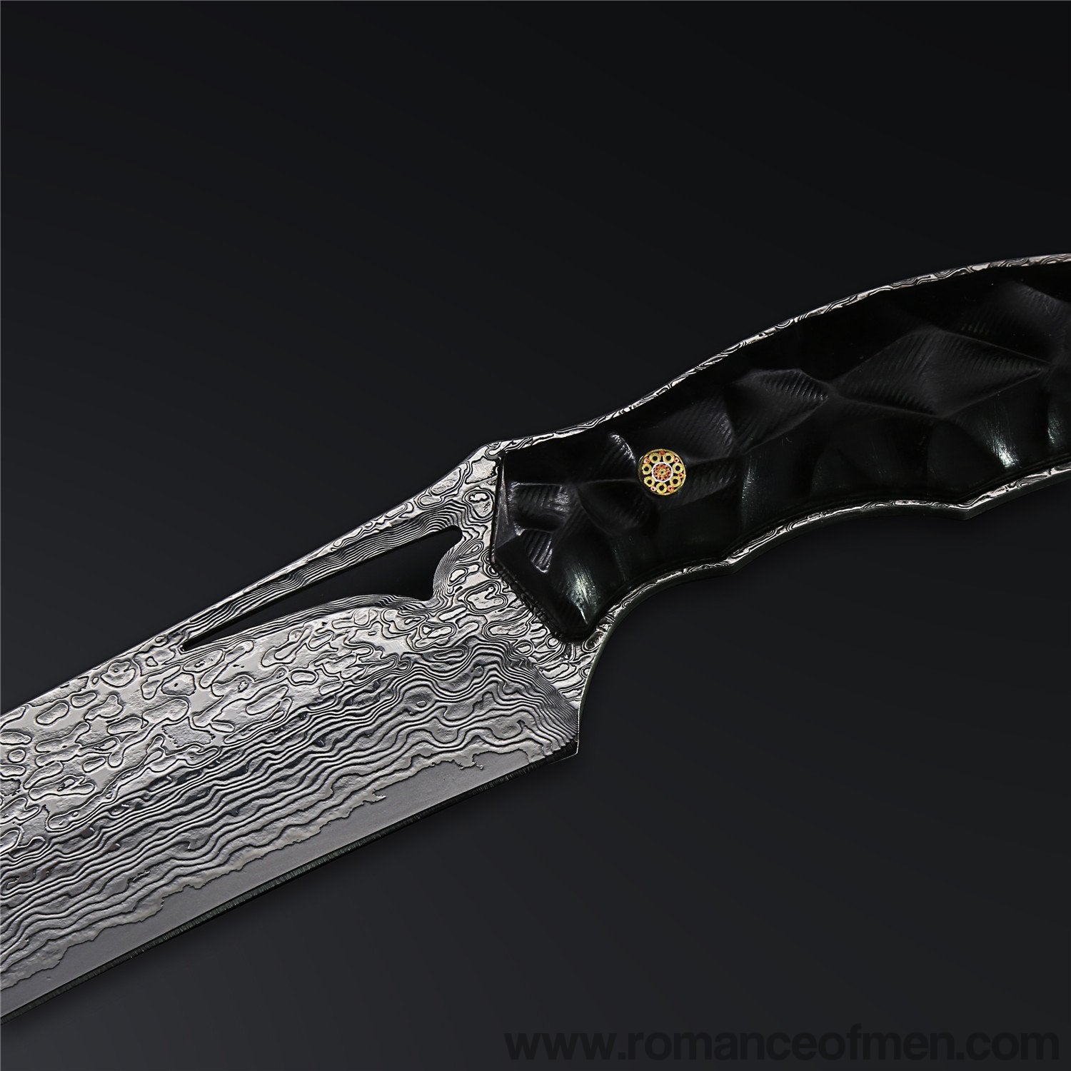 The Soul Hunter Damascus Steel Hunting Knife Fixed Blade-Romance of Men