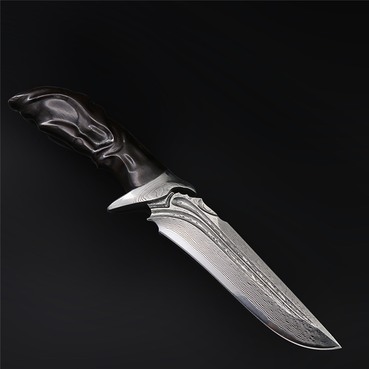 The Zither Damascus Steel Fixed Blade