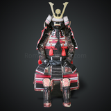 Yamanaka Yukimori Black & Red Samurai Armor Oyoroi Style Kuwagata Meadate Armor with mixed Black Red & White Cords