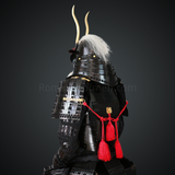 Tsukahara Bokuden All Black Samurai Armor Tosei Gusoku Style Demon Maedate with long horn