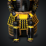 Yamamoto Kansuke Yellow & Black Samurai Armor Tosei Gusoku Style Demon Maedate Black Armor Yellow Cords