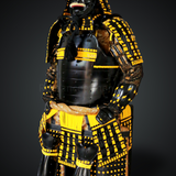 Yamamoto Kansuke Yellow & Black Samurai Armor Tosei Gusoku Style Demon Maedate Black Armor Yellow Cords