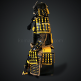 Yamamoto Kansuke Yellow & Black Samurai Armor Tosei Gusoku Style Demon Maedate Black Armor Yellow Cords
