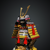 Hōjō Ujiyasu Black & Yellow Samurai armor Oyoroi style Kuwagata Maedate Black scales pairs with Yellow cords