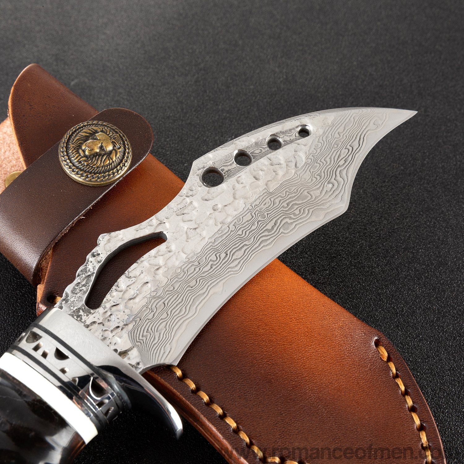 The vulture damascus fixed blade knife 21 CM-Romance of Men