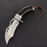 The vulture damascus fixed blade knife 21 CM