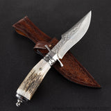 The bux damascus fixed blade knife 26CM-Romance of Men