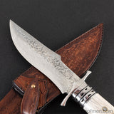 The bux damascus fixed blade knife 26CM-Romance of Men