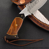 The erlang damascus fixed blade knife 26CM-Romance of Men