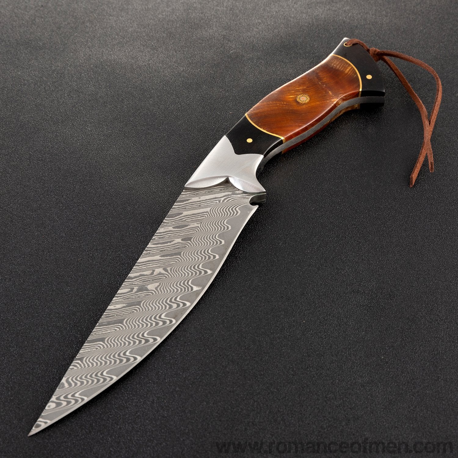 The erlang damascus fixed blade knife 26CM-Romance of Men