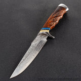 The maple damascus fixed blade 27CM-Romance of Men