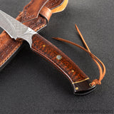 The Snake Spirit Damascus steel fixed blade 22CM-Romance of Men