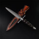 The Cross Damascus Steel Fixed Blade