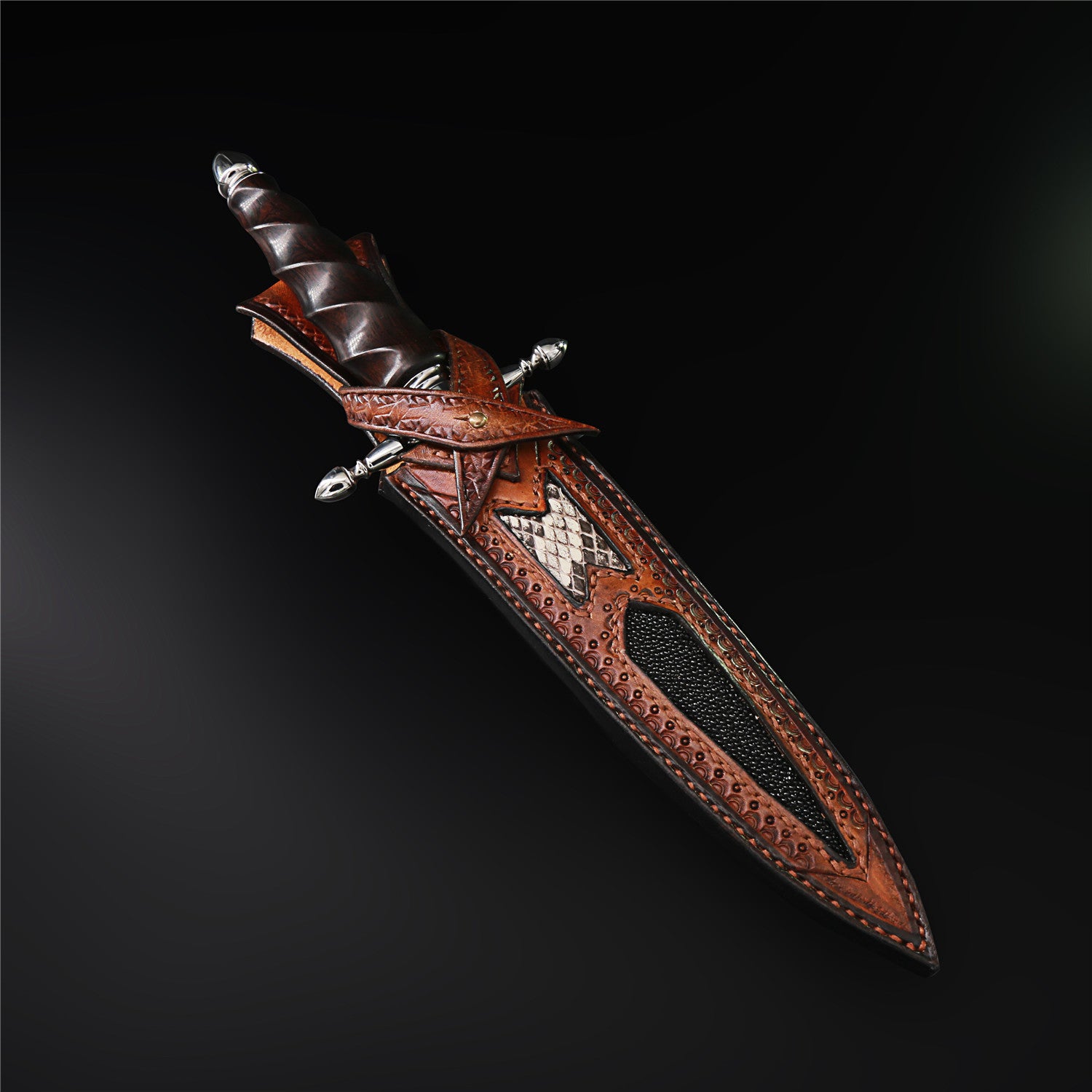 The Cross Damascus Steel Fixed Blade