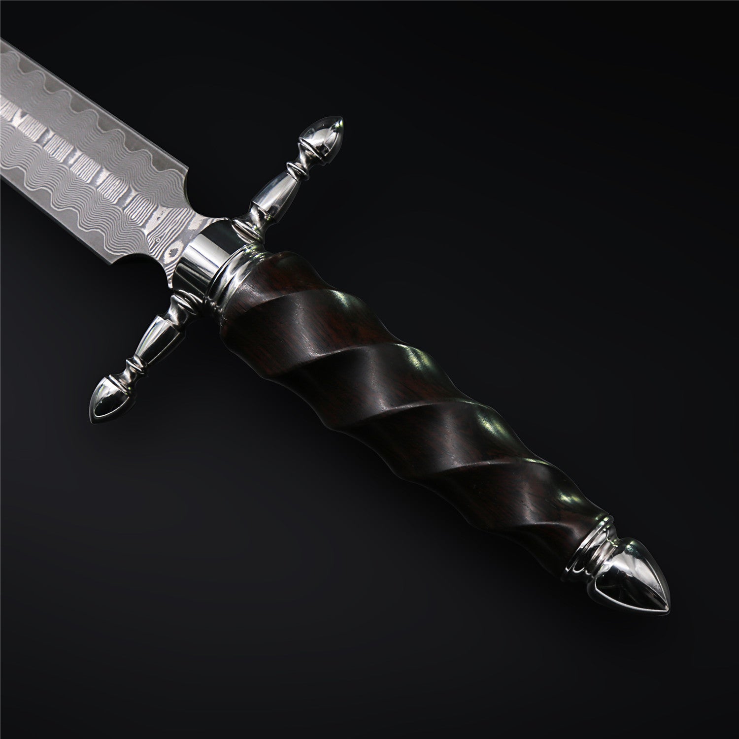 The Cross Damascus Steel Fixed Blade