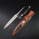 The Cross Damascus Steel Fixed Blade