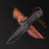 The Dark Warrior Damascus Steel Fixed Blade