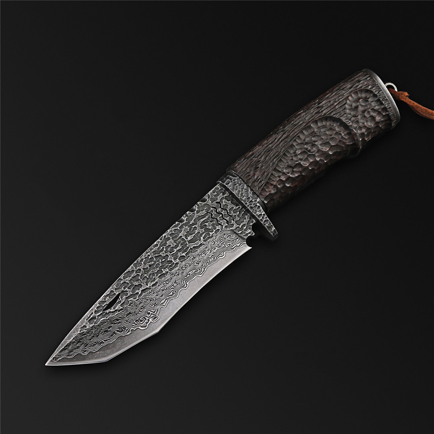 The Dark Warrior Damascus Steel Fixed Blade