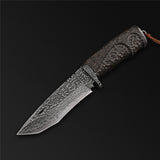 The Dark Warrior Damascus Steel Fixed Blade