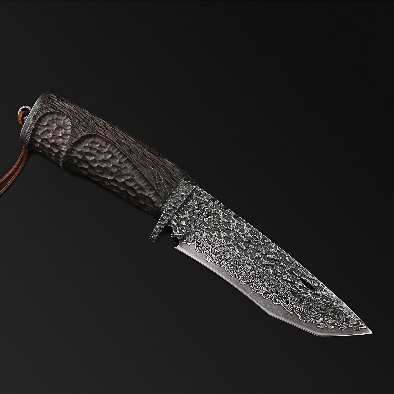 The Dark Warrior Damascus Steel Fixed Blade