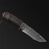 The Dark Warrior Damascus Steel Fixed Blade