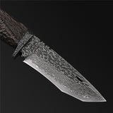 The Dark Warrior Damascus Steel Fixed Blade
