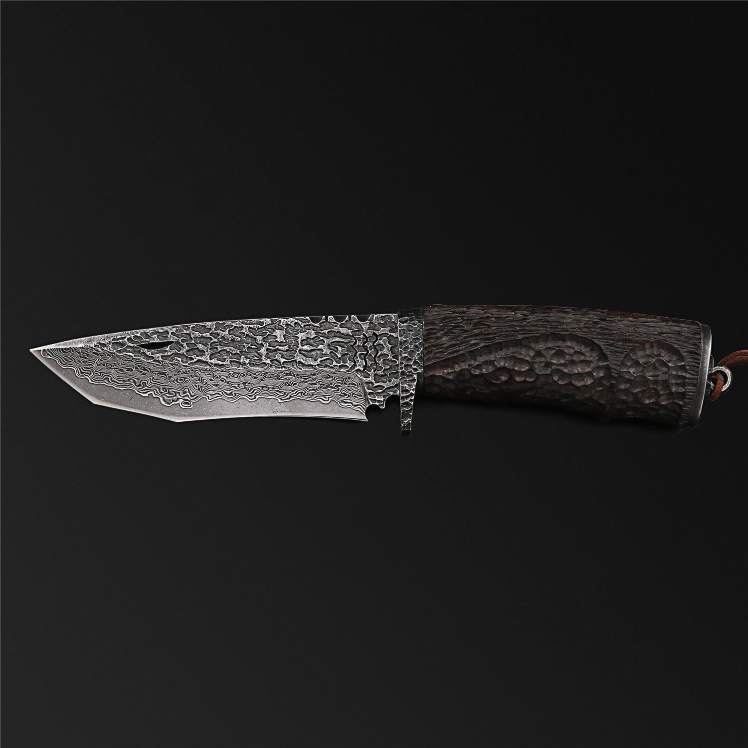 The Dark Warrior Damascus Steel Fixed Blade