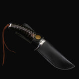 The Black Goat Damascus Steel Fixed Blade