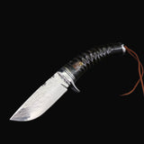 The Black Goat Damascus Steel Fixed Blade