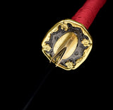 The Red Sakura Handmade Ninjato Manganese Steel-Romance of Men