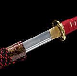 The Red Sakura Handmade Ninjato Manganese Steel-Romance of Men