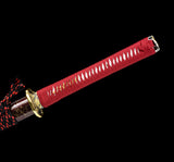 The Red Sakura Handmade Ninjato Manganese Steel-Romance of Men