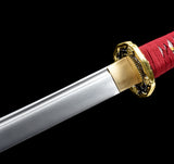 The Red Sakura Handmade Ninjato Manganese Steel-Romance of Men