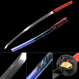 The Goafindo Handmade Katana Clay Tempered T10 Steel Unokubi-Zukuri